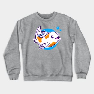 Cute Koi Fish Swimming Cartoon Crewneck Sweatshirt